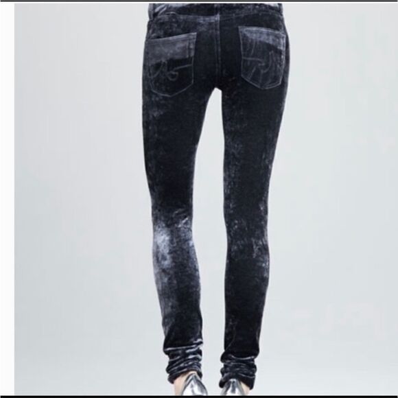 NWT AG Adriano Goldschmied Stretch Velvet Grey “The Legging” Super Skinny Leg - Picture 3 of 12